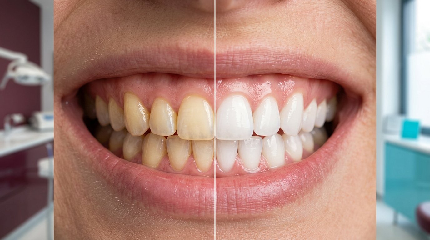 Sonrisa blanca perfecta tras blanqueamiento dental profesional en Katia Falón Odontología Armenia